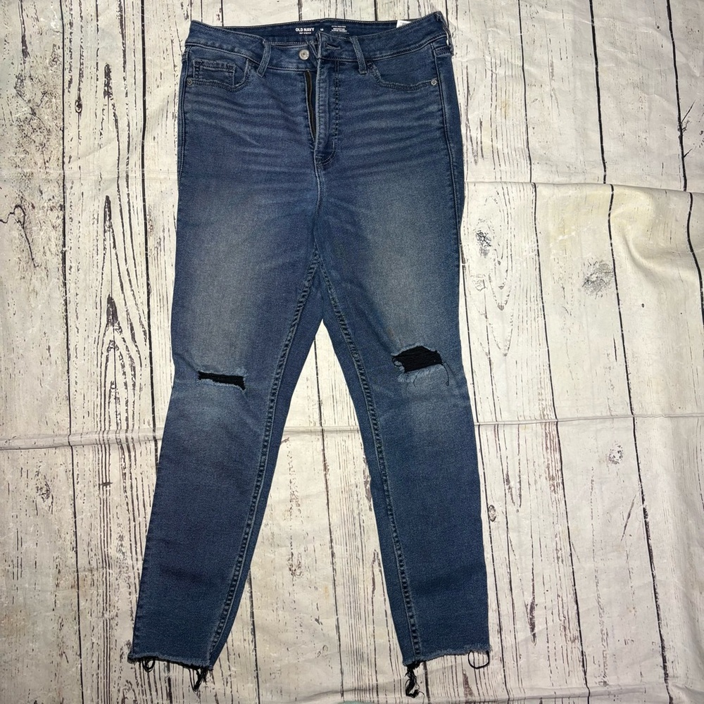Women's Distressed Blue Jeans skinny